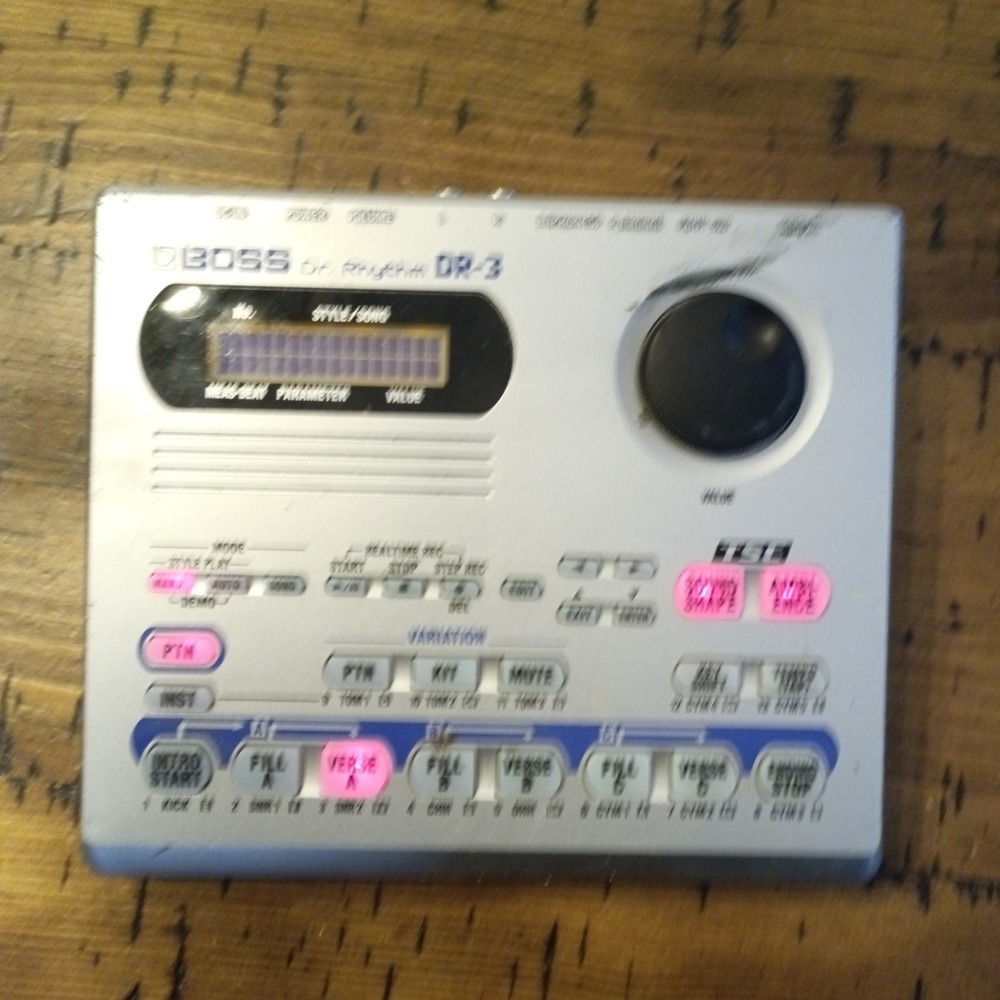 Boss Dr Rhythm DR-3 Drum Machine Silver Rhythm Section **READ** a9